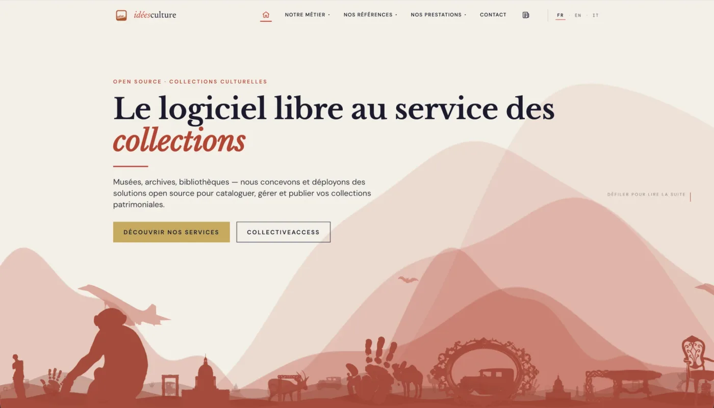 Le site d'idéesculture : le logiciel libre au service des collections